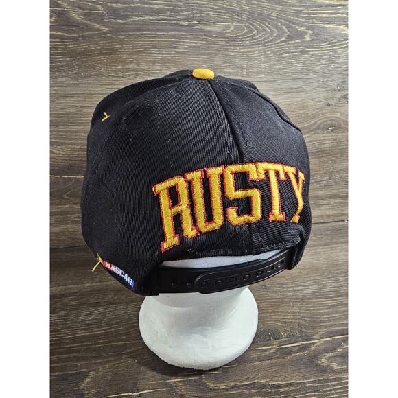 Vintage Miller Genuine Draft MGD Racing Team Black Snapback Hat Rust Wallace #2 - Picture 4 of 7